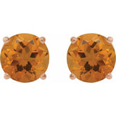 14K Rose 5 mm Natural Citrine Stud Earrings